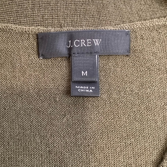 J. CREW Olive Green Merino Wool Cardigan Sweater Size M - Picture 10 of 14